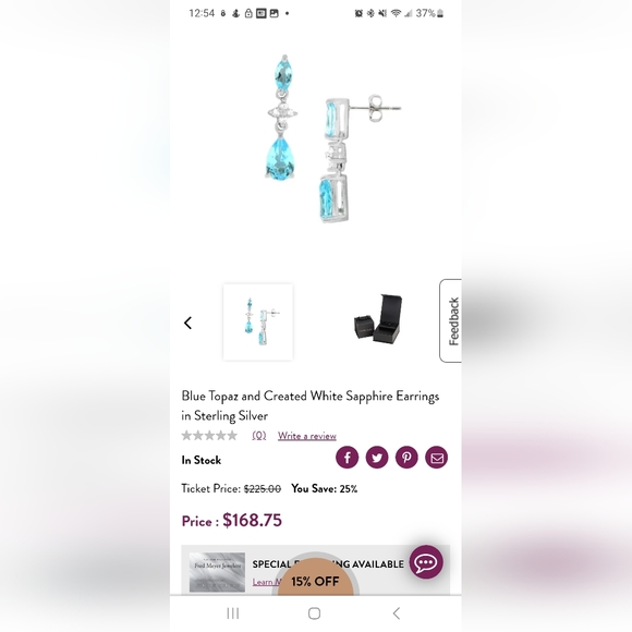 Beautiful blue topaz set in sterling silver - Picture 4 of 4